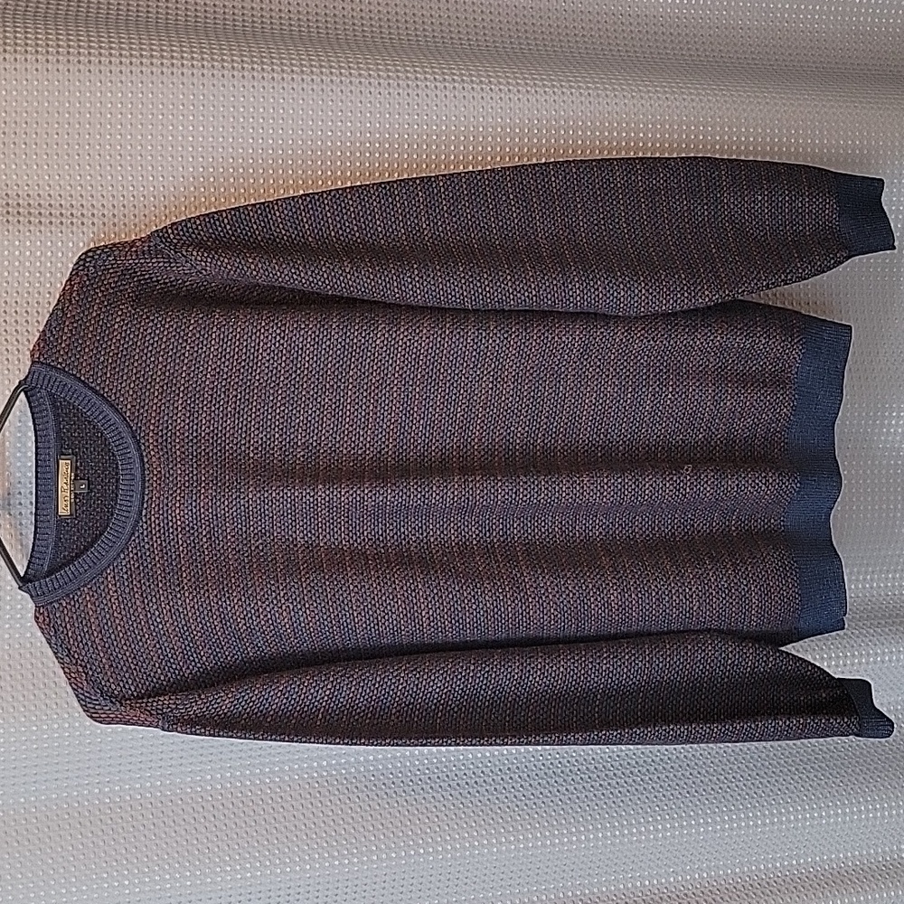 Lenor Romano Collection Crew Neck Sweater Size L Extra Fine Merino Wool